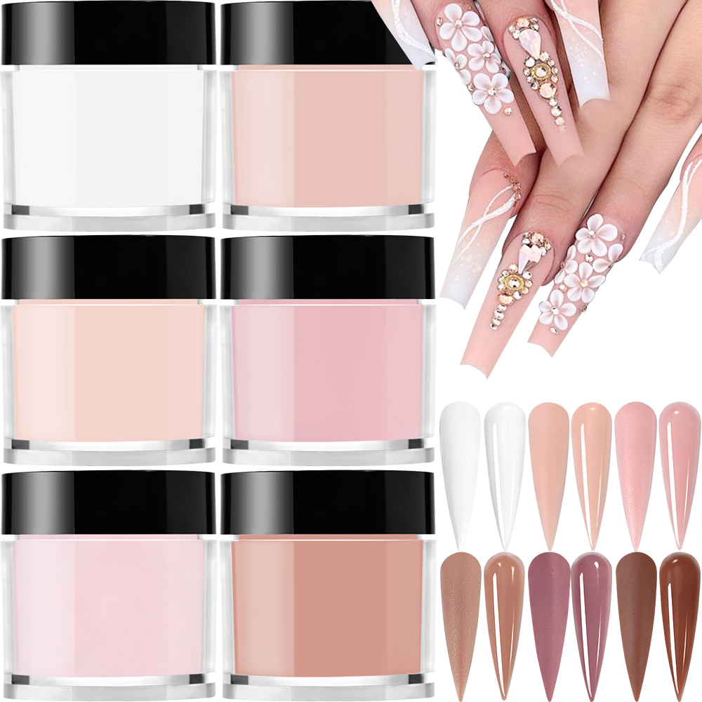 Acrylic Powder Clear - 6 colori/set polvere acrilica professionale rosa